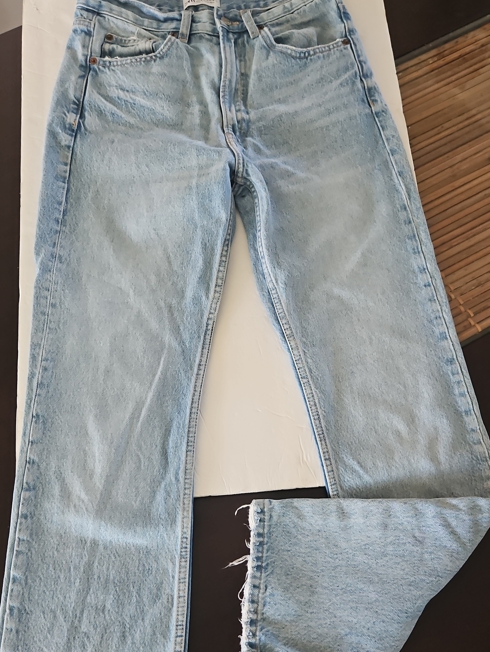 Zara Pale Blue Straight Leg Jeans